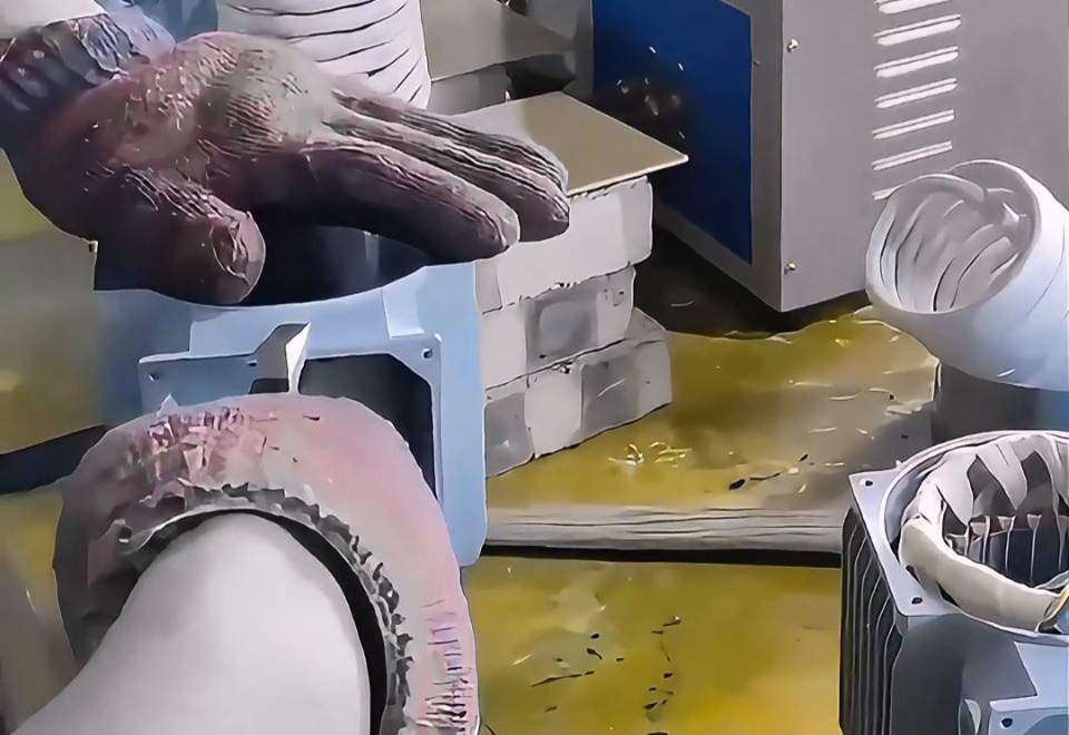 電機鋁殼熱裝配全過程揭秘！高頻機與人工的完美結(jié)合